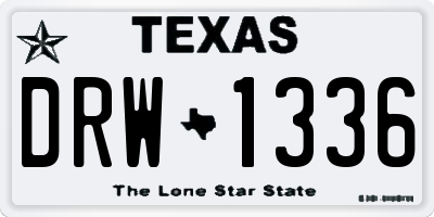 TX license plate DRW1336