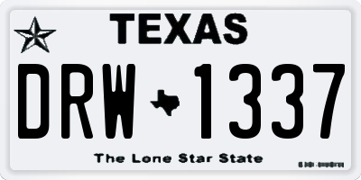 TX license plate DRW1337