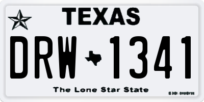 TX license plate DRW1341