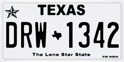 TX license plate DRW1342