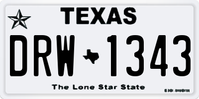 TX license plate DRW1343