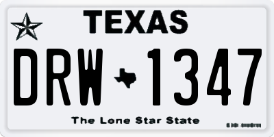 TX license plate DRW1347