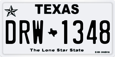 TX license plate DRW1348