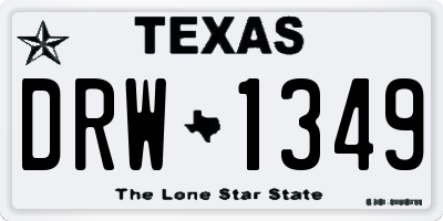 TX license plate DRW1349