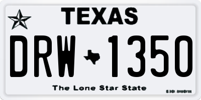 TX license plate DRW1350