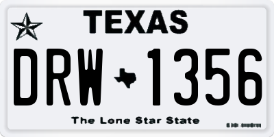 TX license plate DRW1356