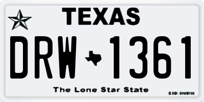 TX license plate DRW1361