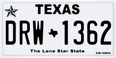 TX license plate DRW1362