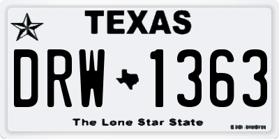 TX license plate DRW1363