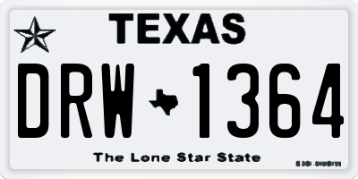 TX license plate DRW1364