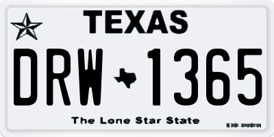 TX license plate DRW1365