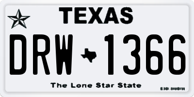TX license plate DRW1366