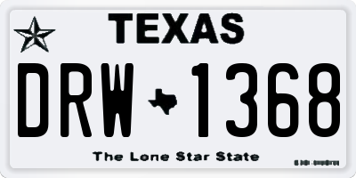 TX license plate DRW1368