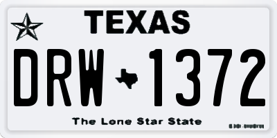 TX license plate DRW1372