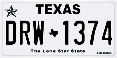 TX license plate DRW1374