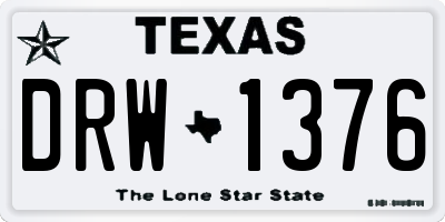 TX license plate DRW1376