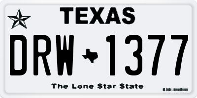 TX license plate DRW1377
