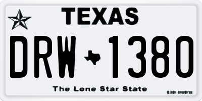 TX license plate DRW1380