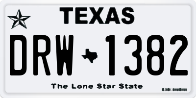 TX license plate DRW1382