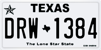 TX license plate DRW1384