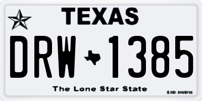 TX license plate DRW1385