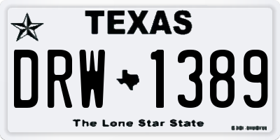 TX license plate DRW1389