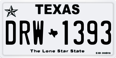 TX license plate DRW1393