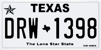 TX license plate DRW1398