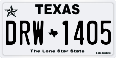 TX license plate DRW1405