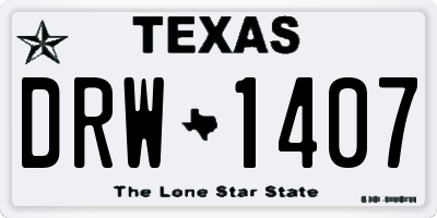 TX license plate DRW1407