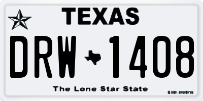 TX license plate DRW1408
