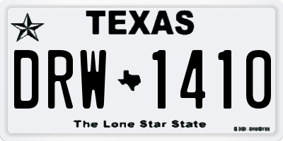 TX license plate DRW1410