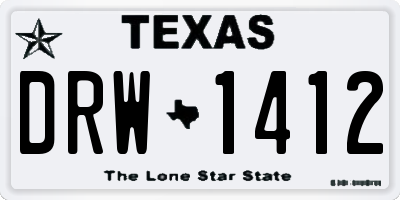 TX license plate DRW1412