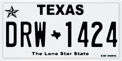 TX license plate DRW1424
