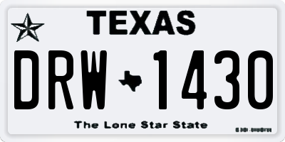 TX license plate DRW1430