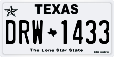 TX license plate DRW1433