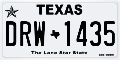 TX license plate DRW1435