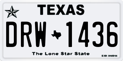 TX license plate DRW1436