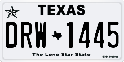 TX license plate DRW1445