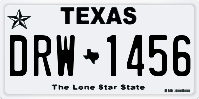 TX license plate DRW1456