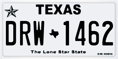 TX license plate DRW1462