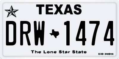 TX license plate DRW1474