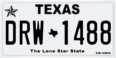 TX license plate DRW1488