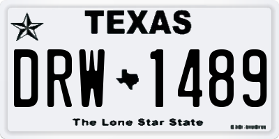 TX license plate DRW1489