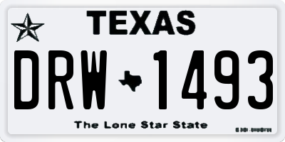 TX license plate DRW1493