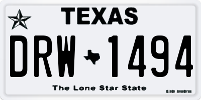 TX license plate DRW1494