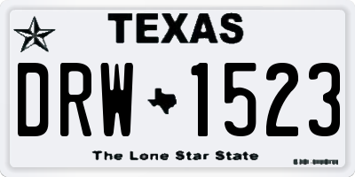 TX license plate DRW1523