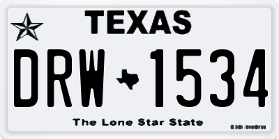 TX license plate DRW1534