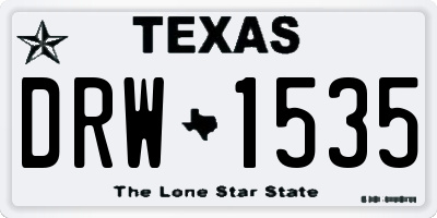 TX license plate DRW1535