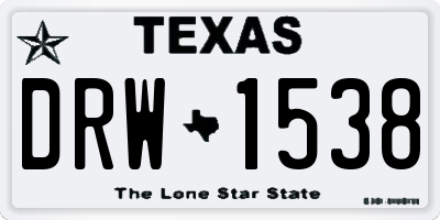 TX license plate DRW1538